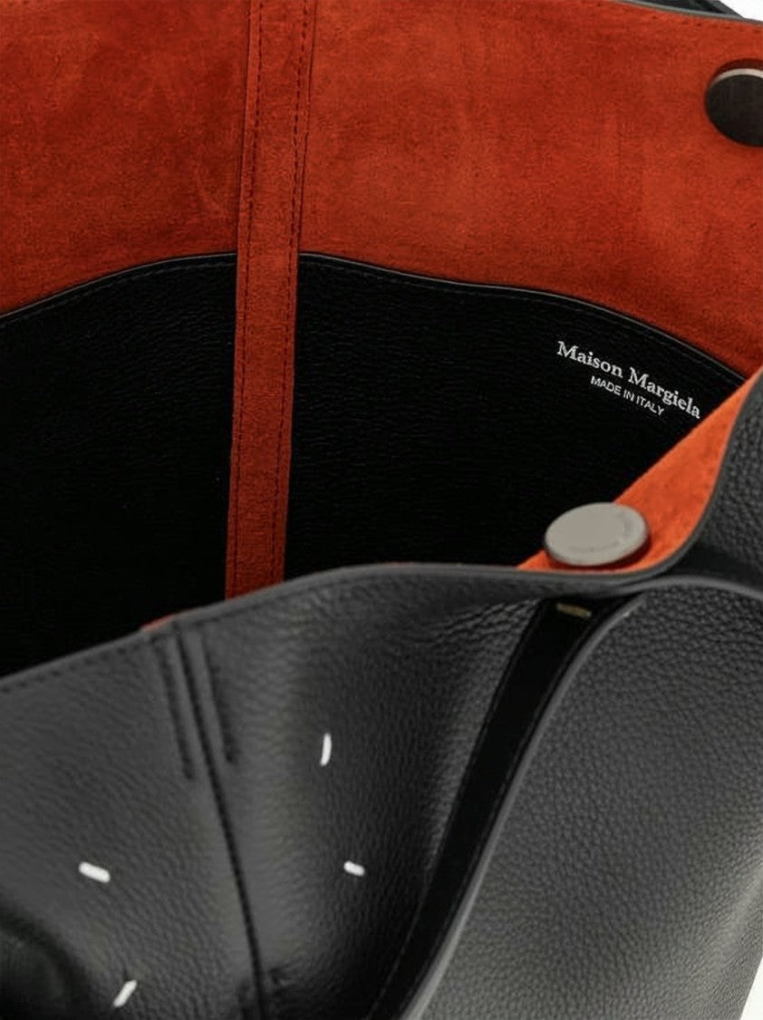Maison Margiela Structured Black Calf Leather Tote Bag