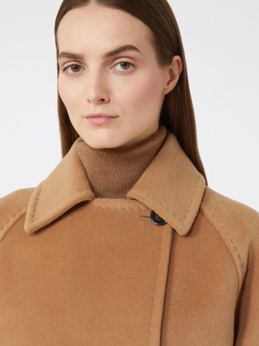 Max Mara Double-Breasted Camel Wool Coat