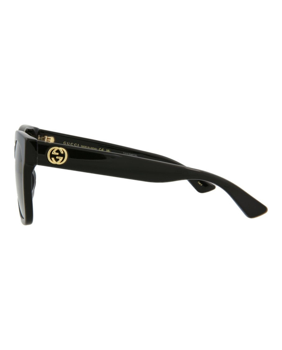 Gucci Rectangle-Frame Acetate Sunglasses With Saddle Nose Bridge