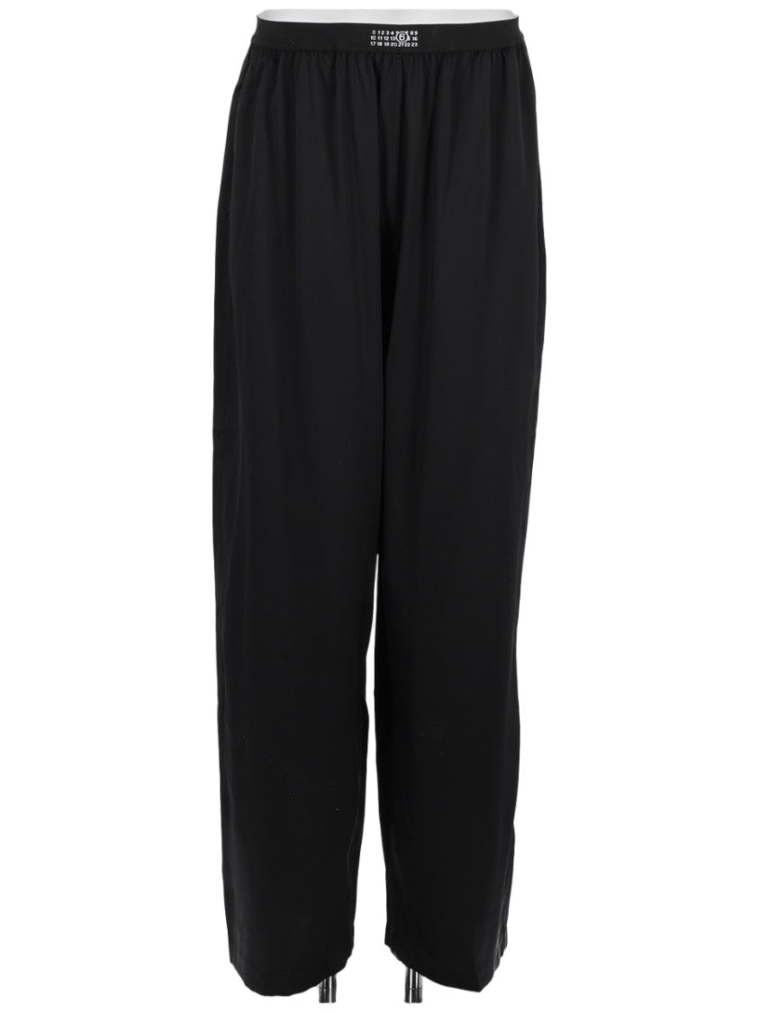 Mm6 By Maison Margiela Black Silk-Blend Relaxed Underwear Shorts