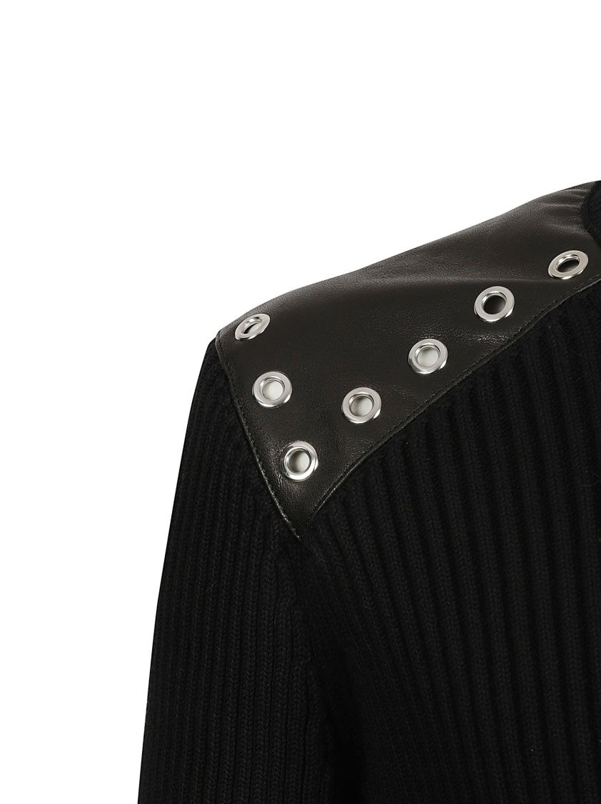 Alexander Mcqueen Classic Black Knit Sweater With Minimalist Aesthetic