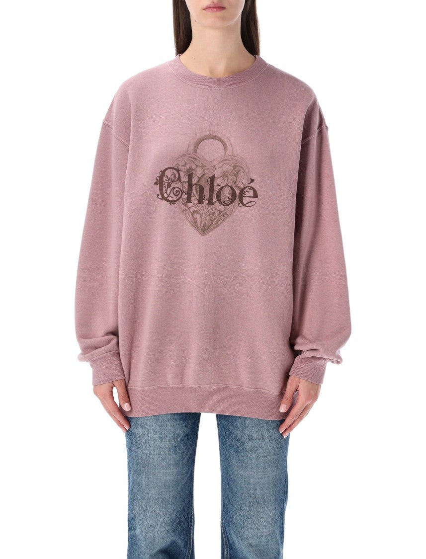 Chloé Chloé Pink Chiné Fleece Oversized Sweatshirt