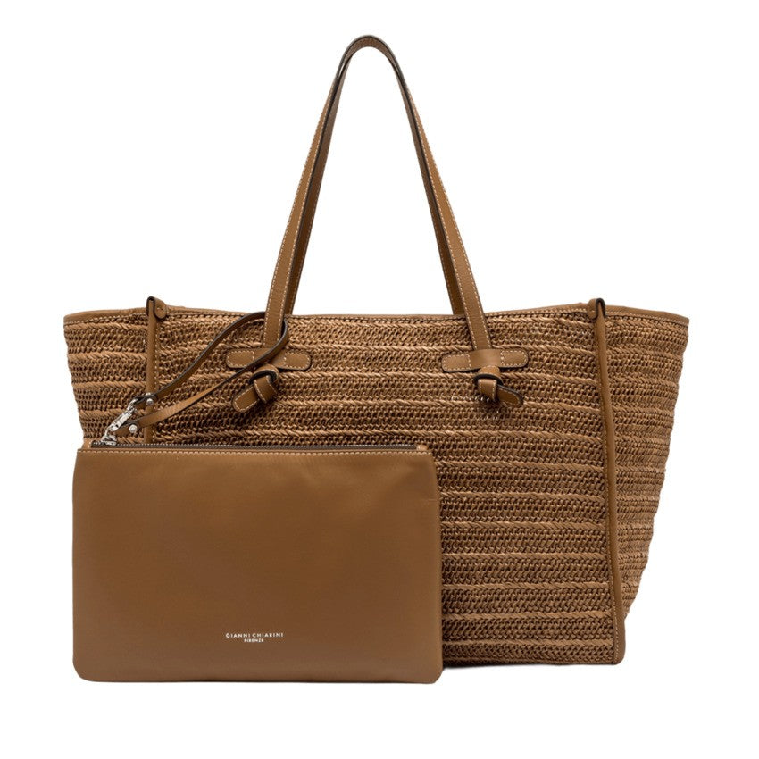 Marcella Straw Handbag With Zip Pouch