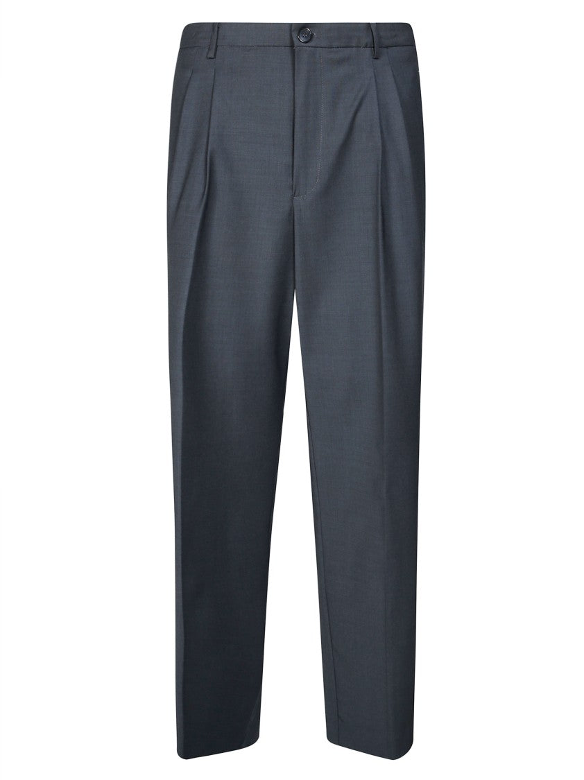 Amaranto Tailored Buttoned Waist Pleated Formal Pants