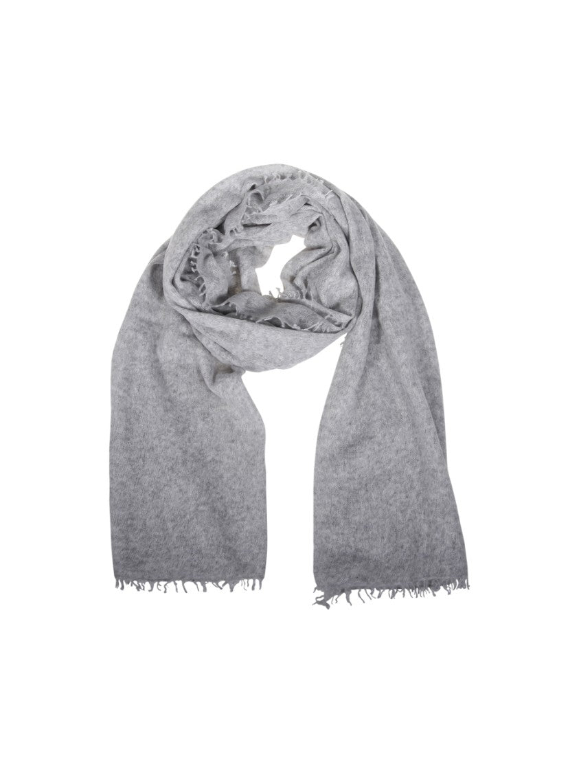 Mouleta Fringed Cashmere Scarf In Luxurious Grey