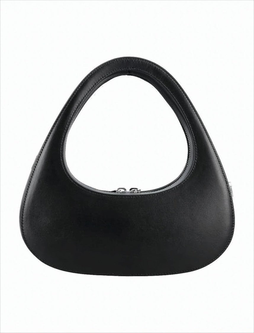 Coperni Crescent-Shaped Black Calf Leather Tote Bag