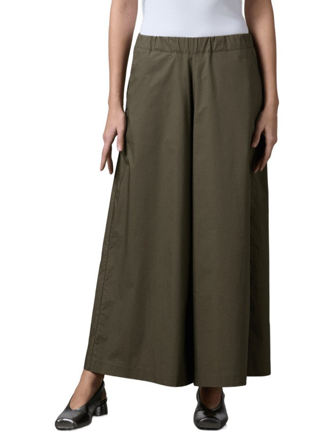 Roberto Collina Wide-Leg Trousers In Militar Green