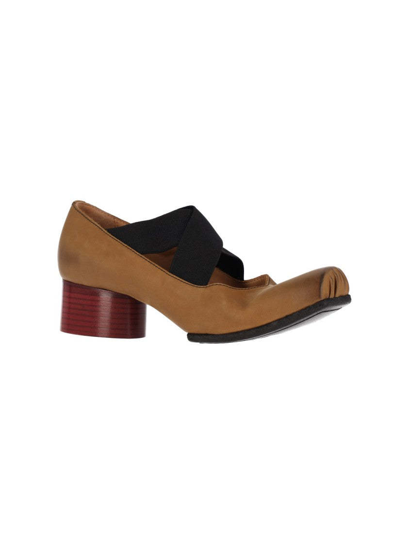 Uma Wang Brown Square-Toe Leather Flats