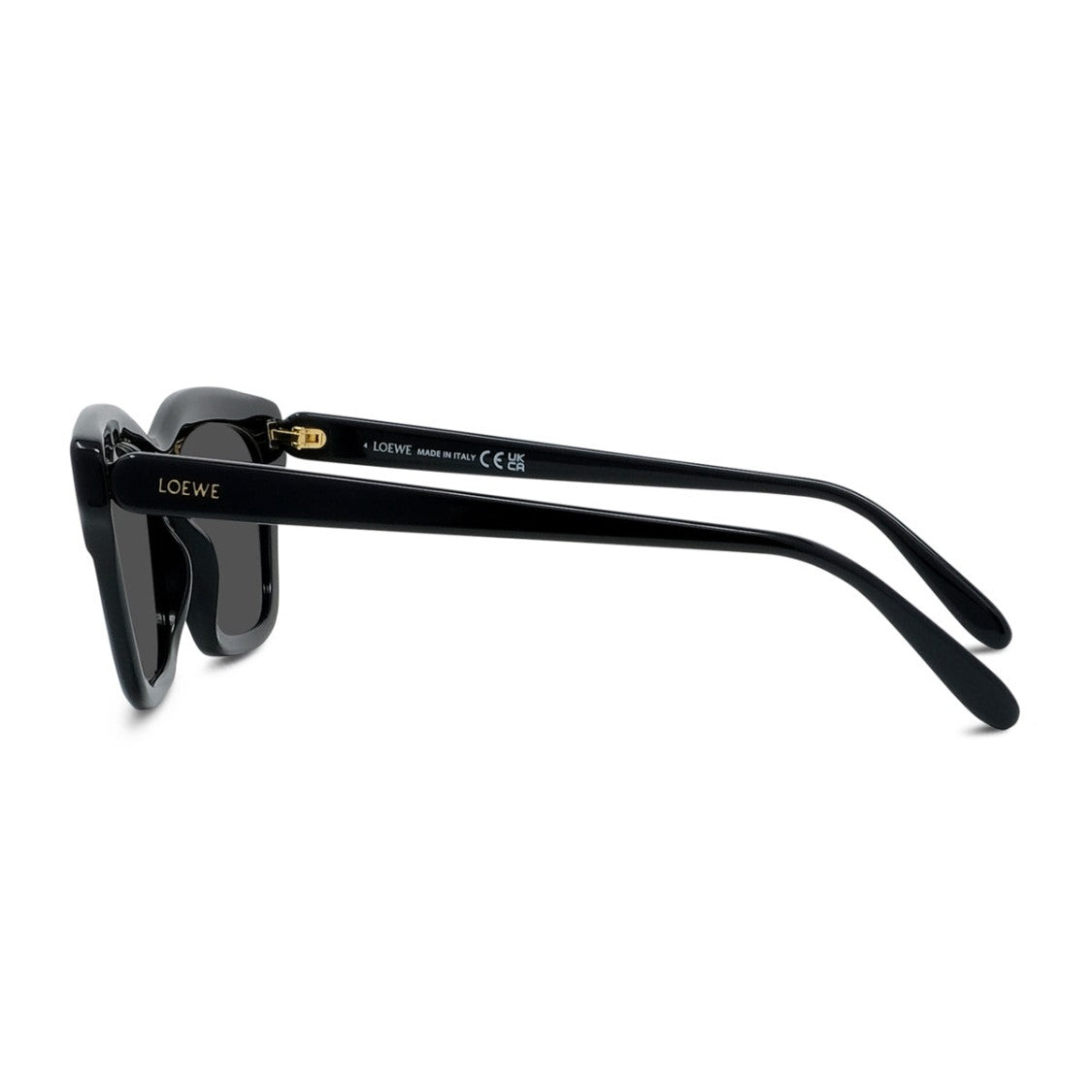 Loewe Black Slim Rectangular Acetate Sunglasses