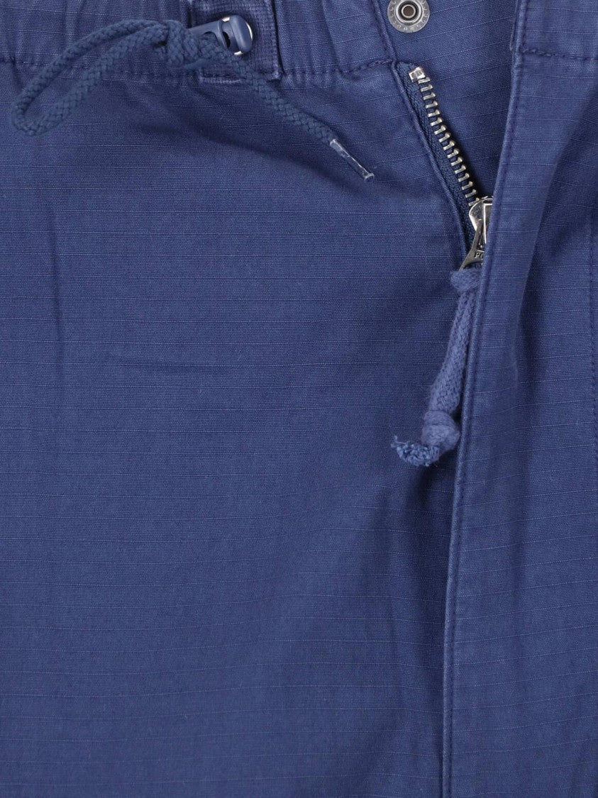 Polo Ralph Lauren Navy Blue Wide-Leg Cotton Cargo Trousers