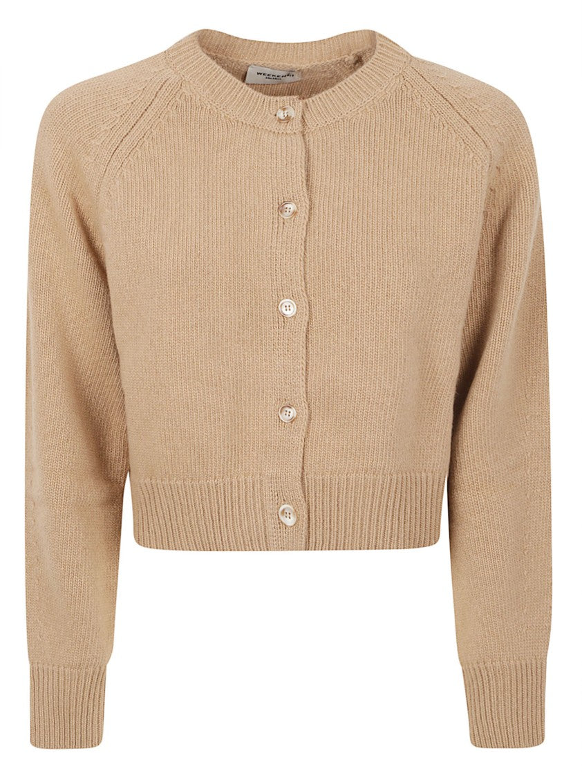 Max Mara Cropped Sweater With Button-Down Front And Fitted Cuffs