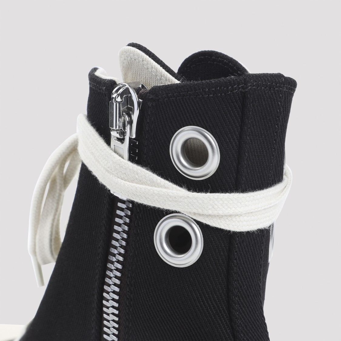Drkshdw By Rick Owens Black Canva Sneakers