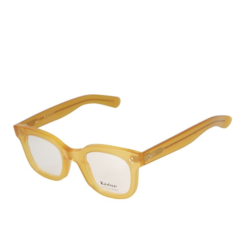 Kador Heritage Translucent Amber-Yellow Acetate Square Frame Eyeglasses