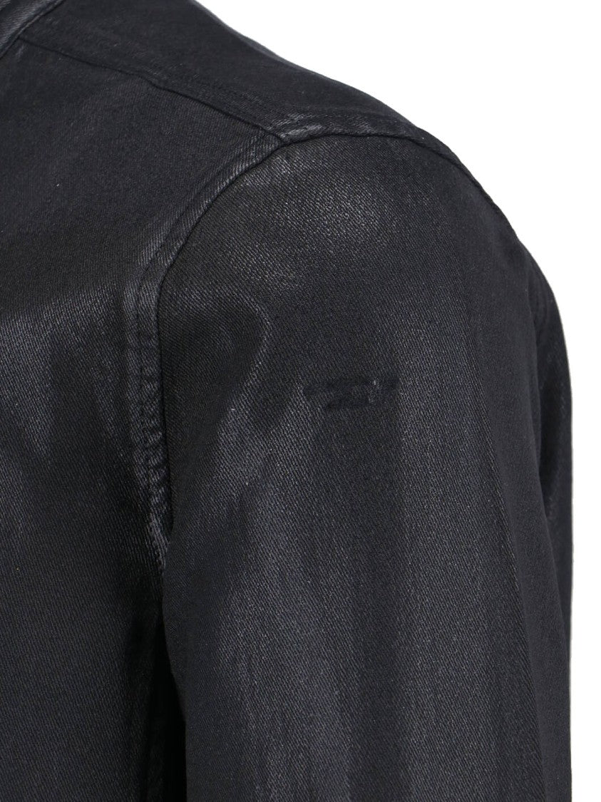 Diesel Fitted Black Jacket With High Collar And Zipper Closure