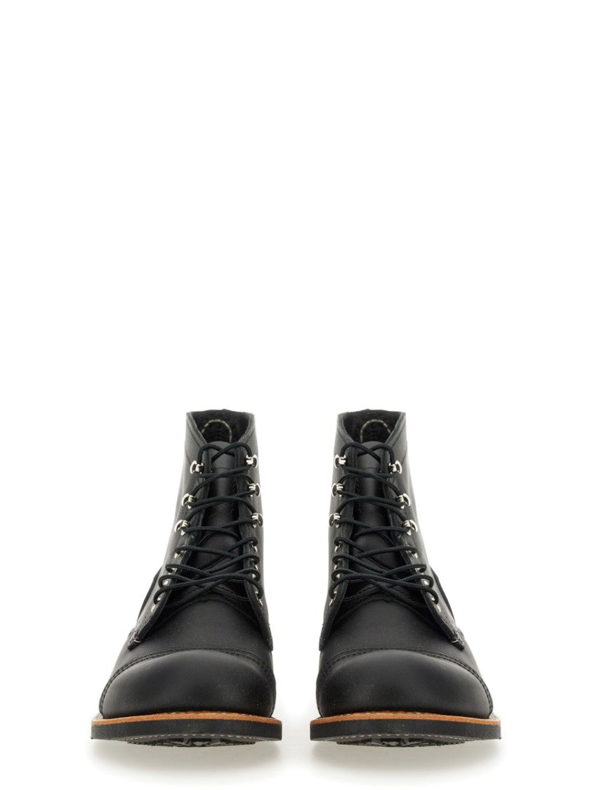 Red Wing Black Leather Lace-Up Boots