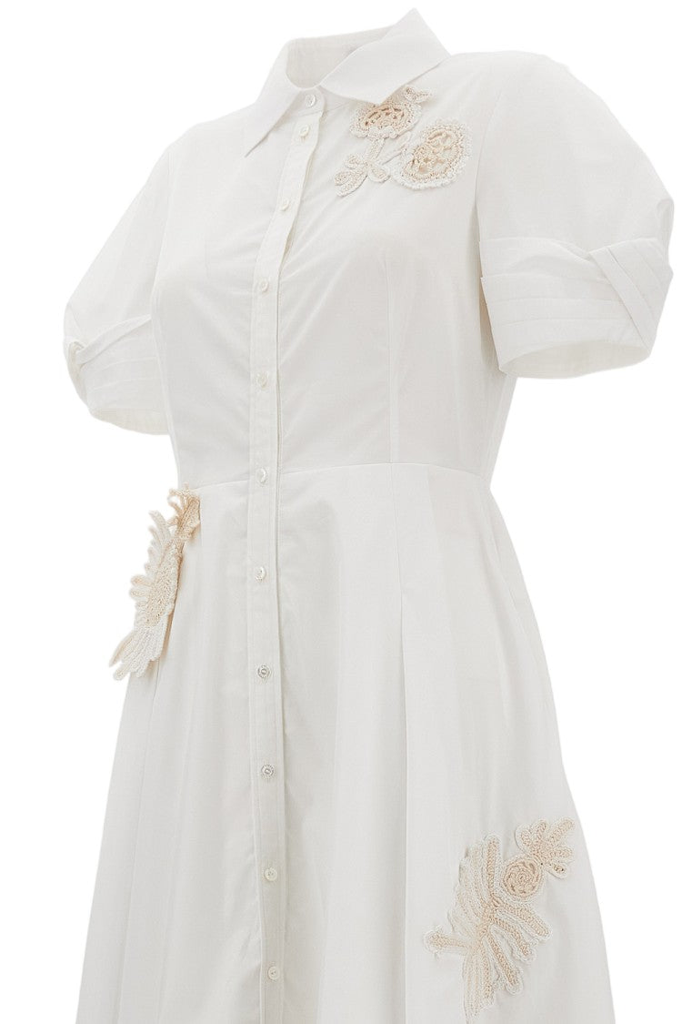 Erdem Cotton Midi Dress With Appliqués