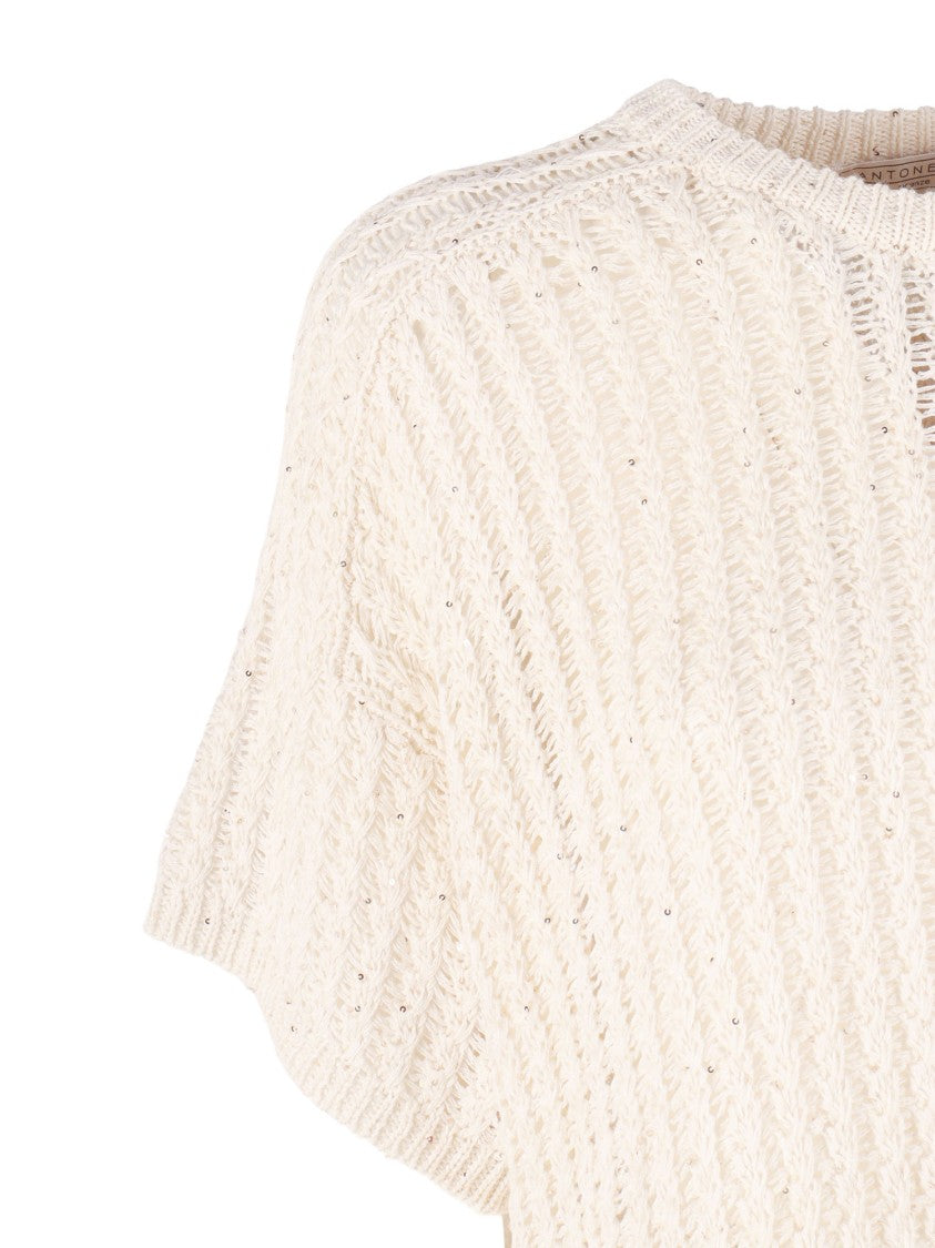 Antonelli Firenze Glicine Textured Ribbed Knit Top