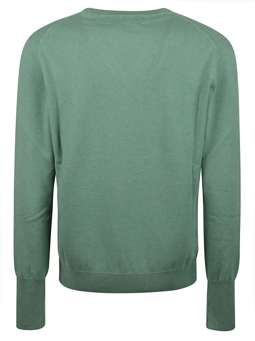 Ballantyne Plain Stitch V-Neck Cashmere Sweater