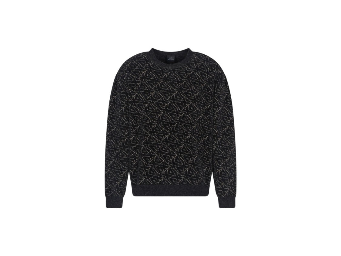Armani Exchange Geometric Pattern Crewneck Sweater