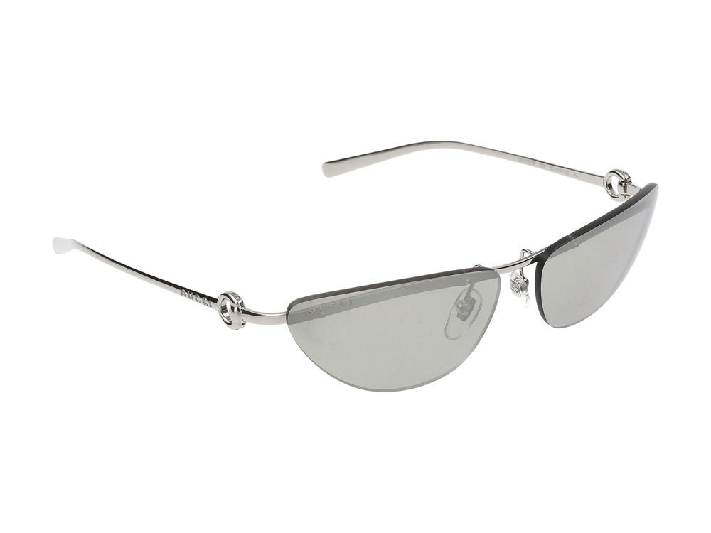 Gucci Silver Angular Cat-Eye Metal Sunglasses