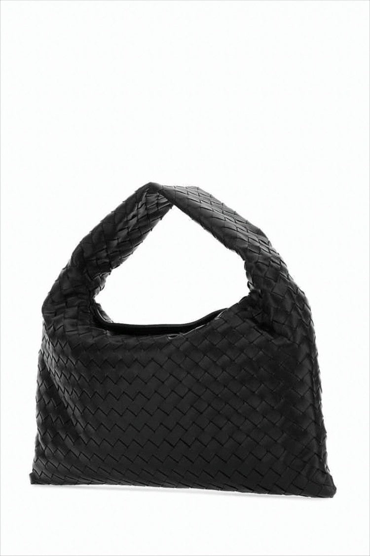Bottega Veneta Woven Black Calf Leather Shoulder Bag