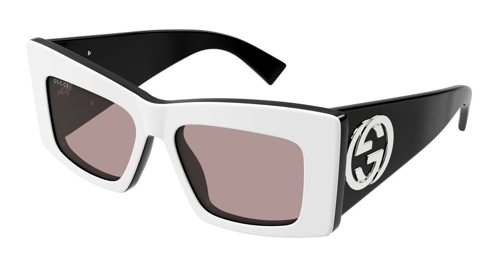 Gucci White Logo Cutout Oversized Square Sunglasses