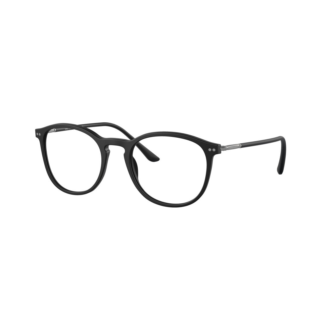 Giorgio Armani 0Ar7125 Round Black Acetate Frame Sunglasses With Keyhole Bridge
