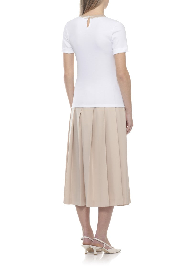 Peserico White Cotton Crewneck T-Shirt