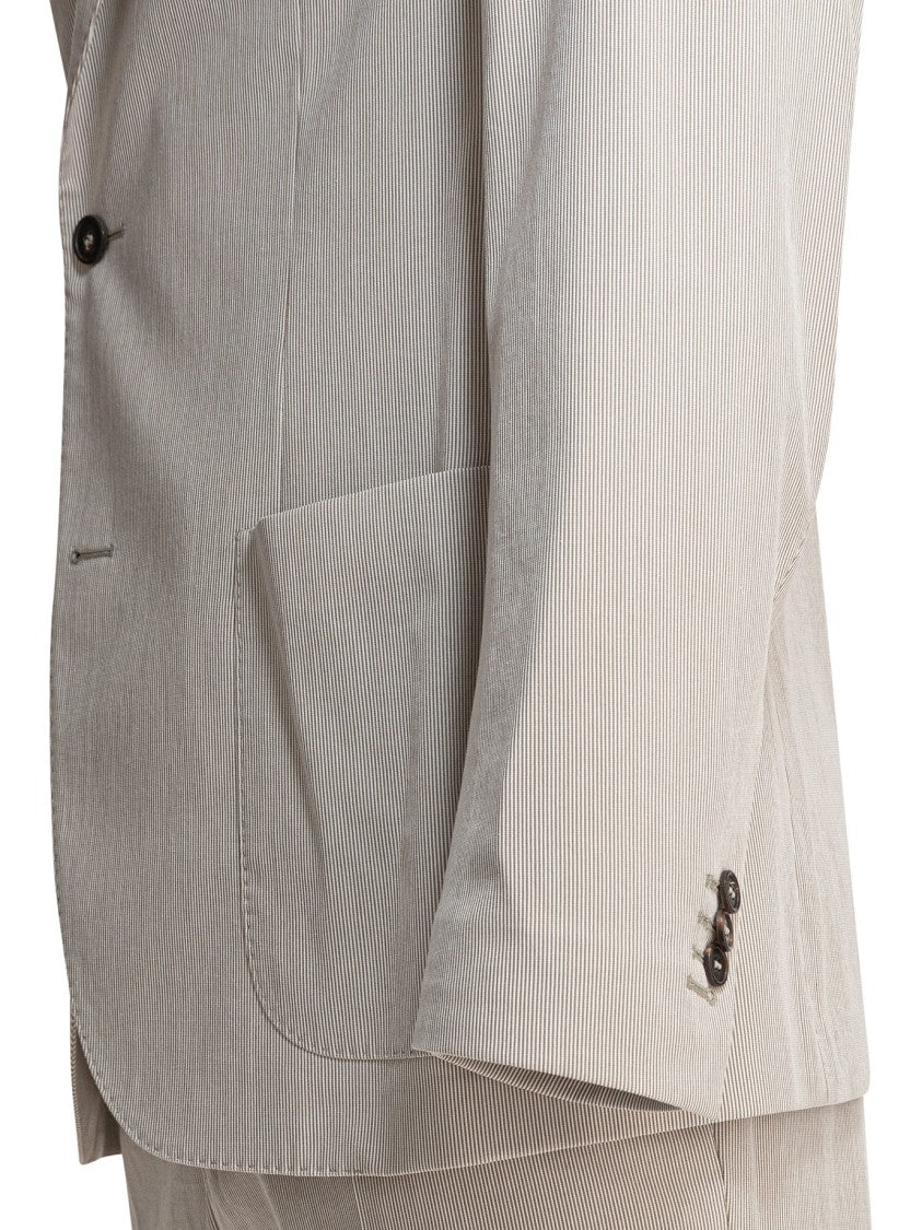 Incotex Tailored Beige Suit With Single-Button Closure