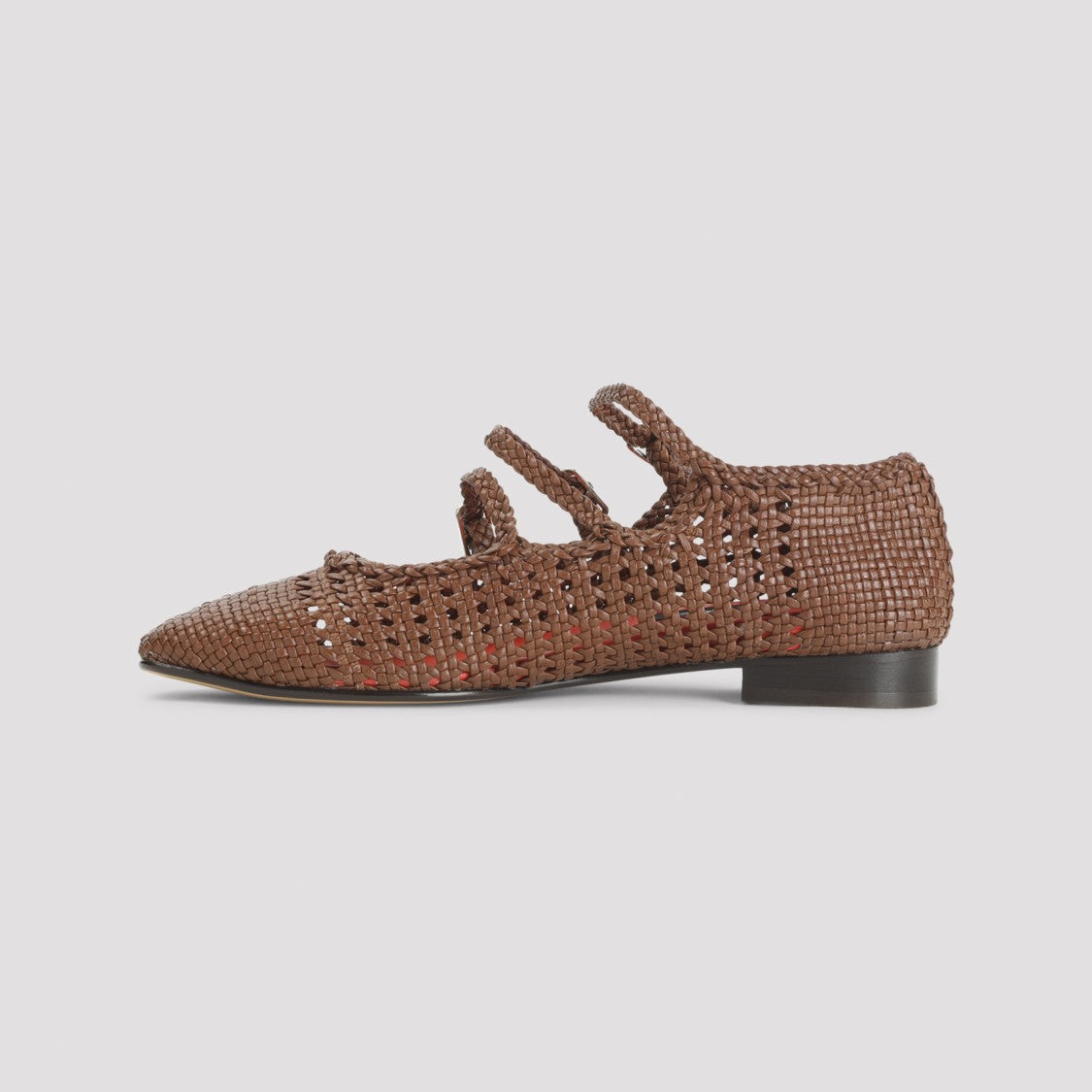 Carel Paris Woven Leather Ballerinas With Pointed Toe
