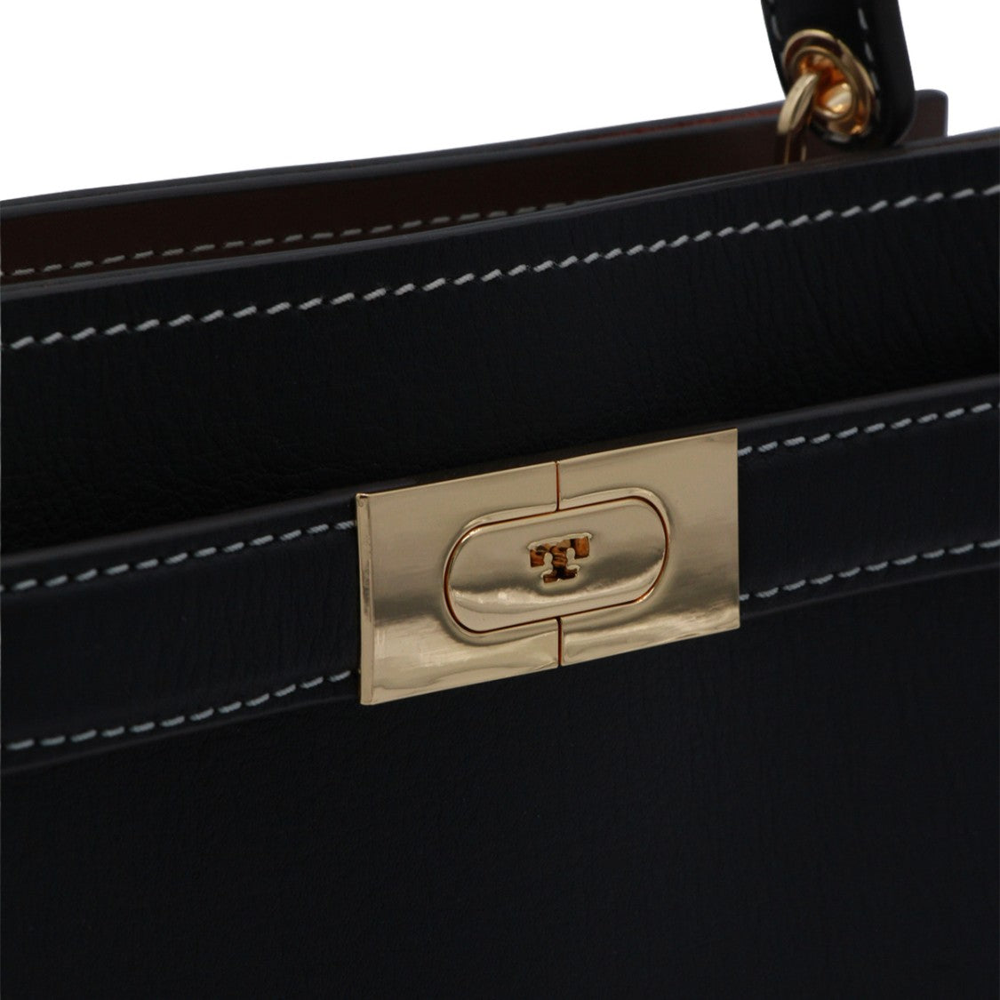 Tory Burch Trapezoidal Handbag With Gold-Tone Turn-Lock Closure
