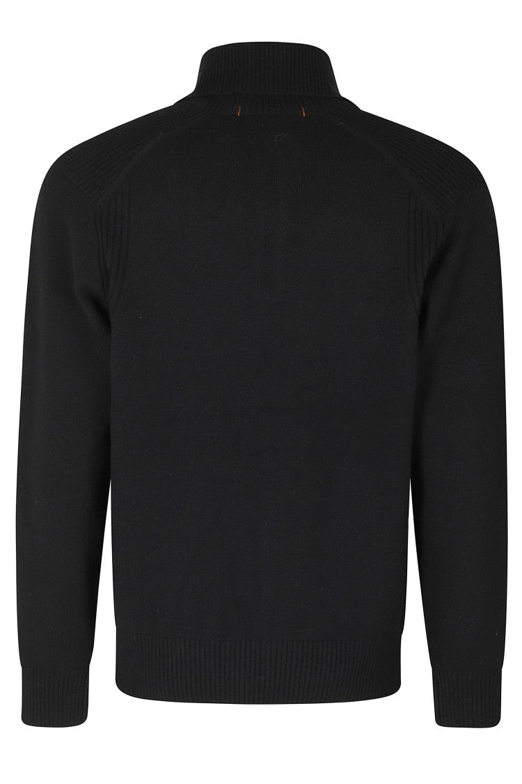 Parajumpers Caldonazzo Black Zippered Wool Cardigan