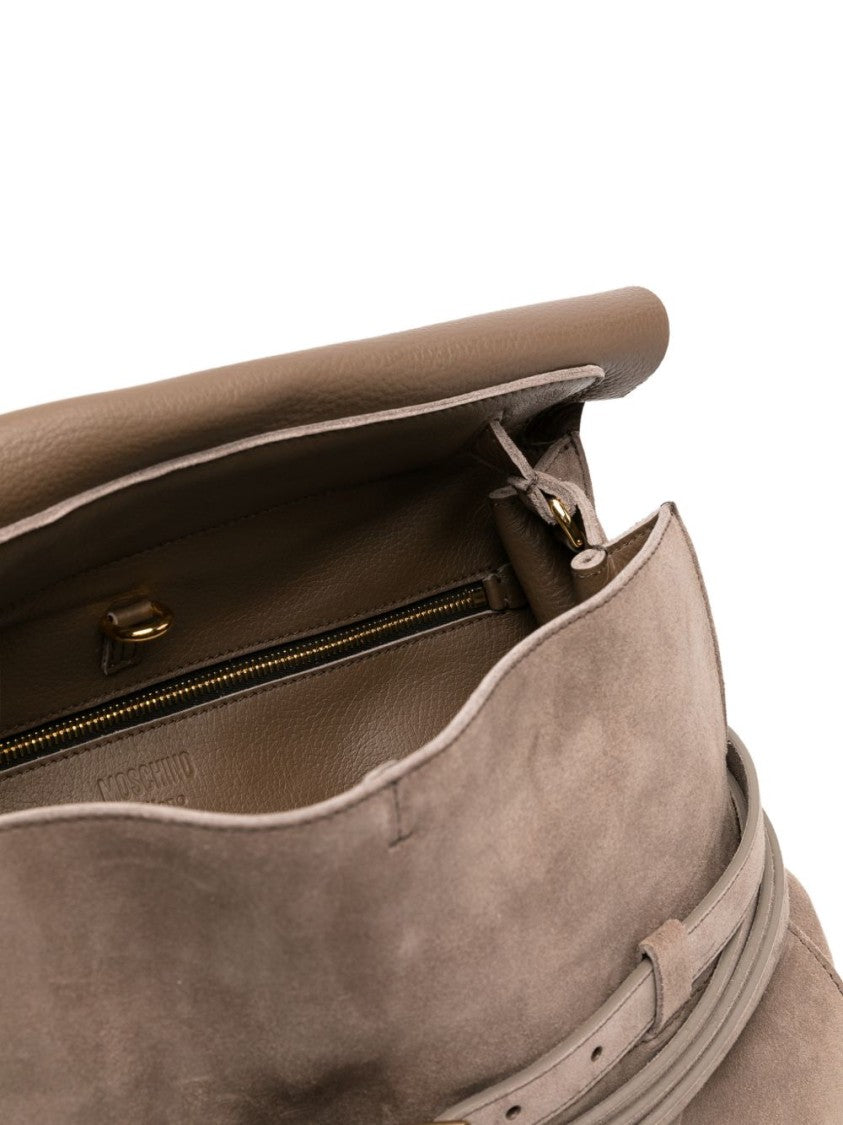 Moschino Beige Silk And Nylon Top Bag