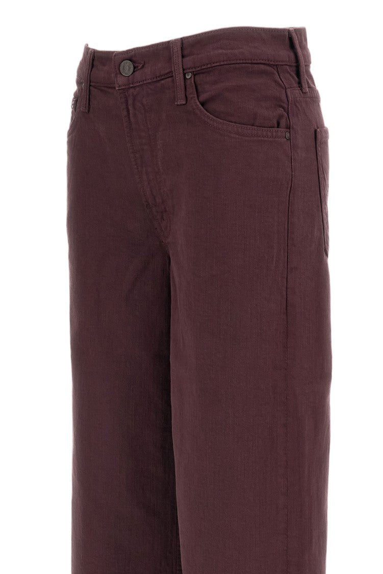 Mother Burgundy Rerun Cotton-Blend Stretch Jeans