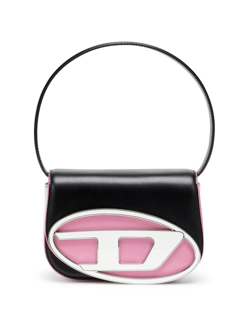 Diesel Black Rectangular Pink Accents Shoulder Bag