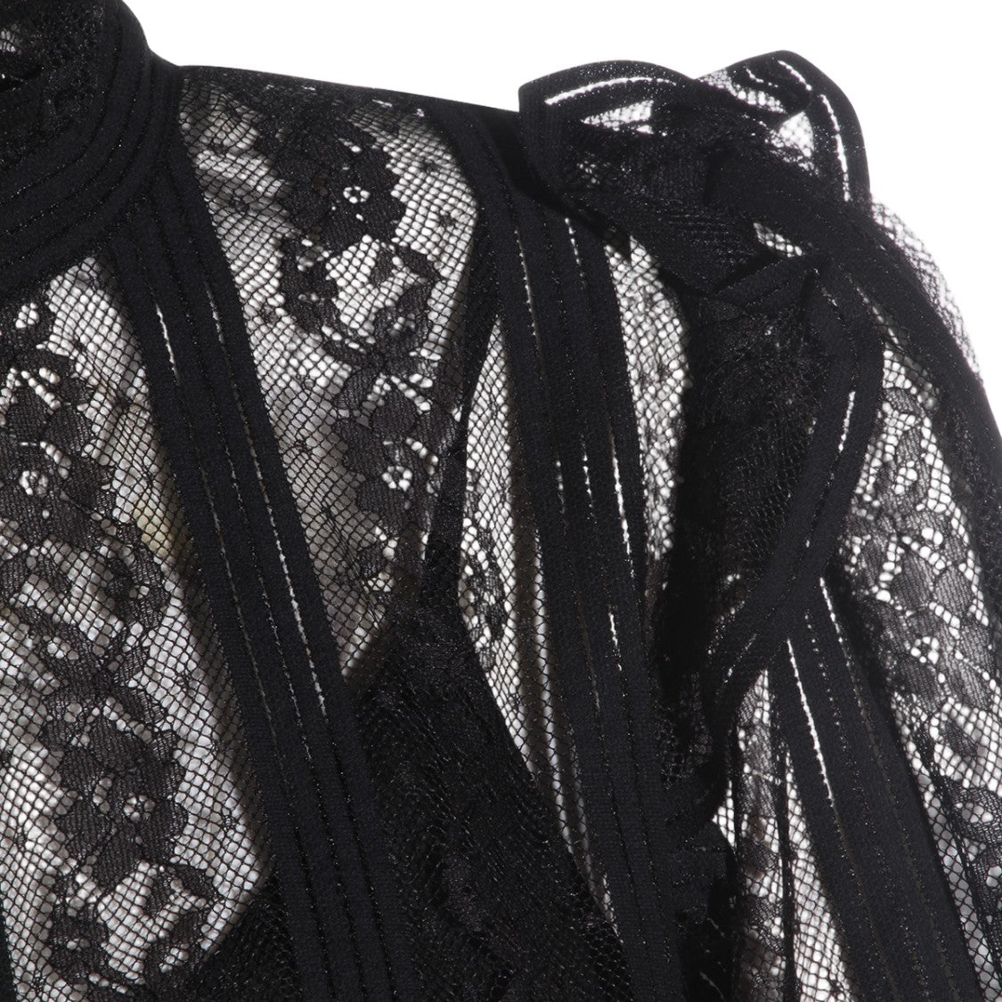 Twin-Set Fitted Black Top With High Neckline