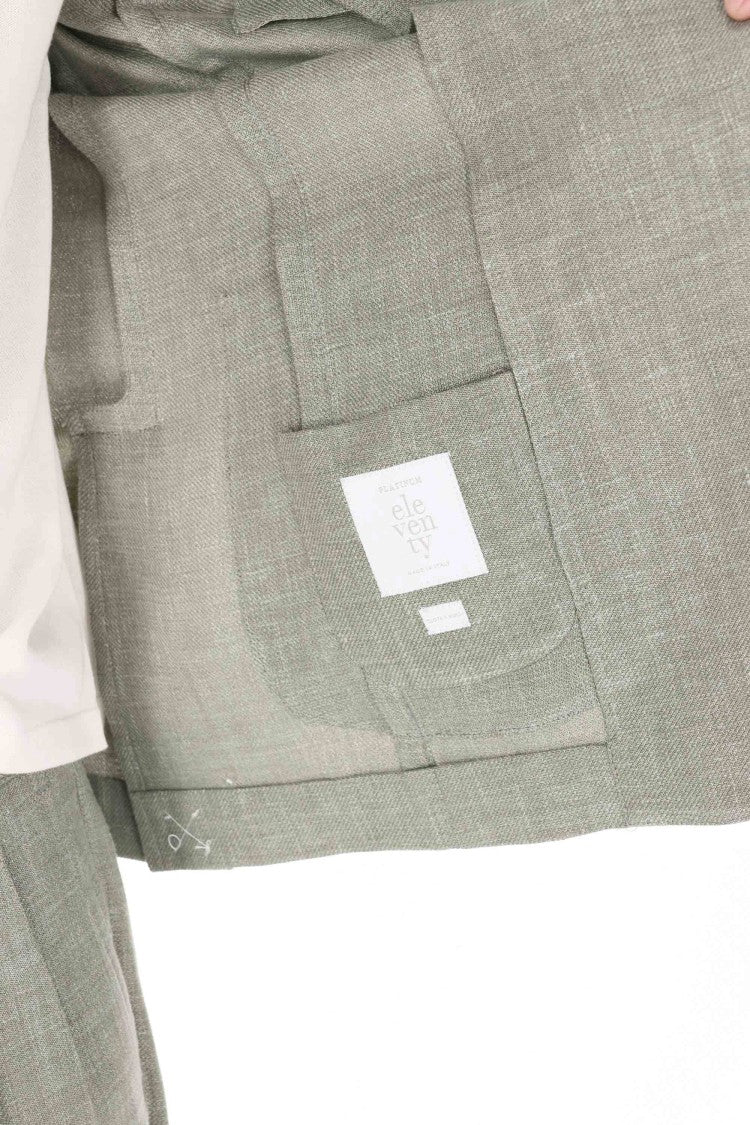 Eleventy Cross-Ply Zegna Fabric Green Suit