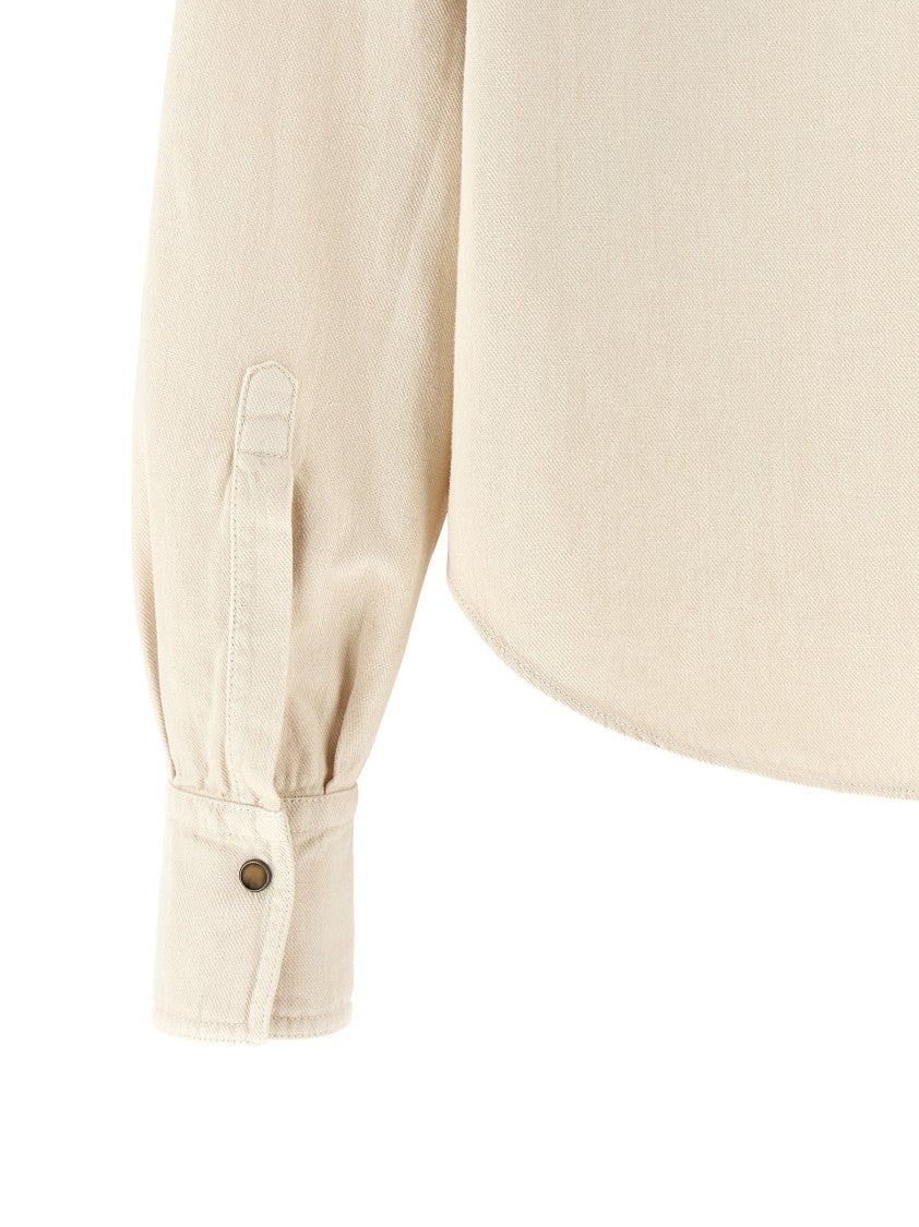 Brunello Cucinelli Linen Cotton Pointed Collar Shirt