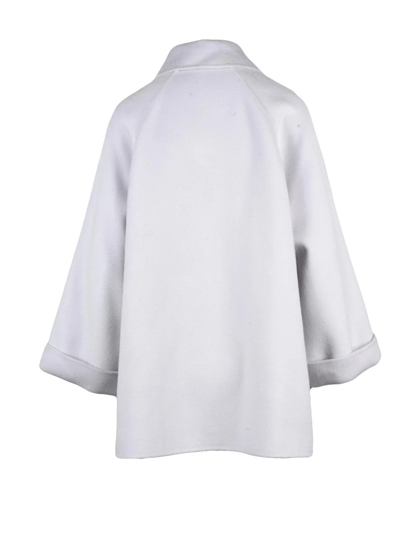 Stefano Mortari Flared Light Grey Coat With Double-Breasted Closure And Soft Texture