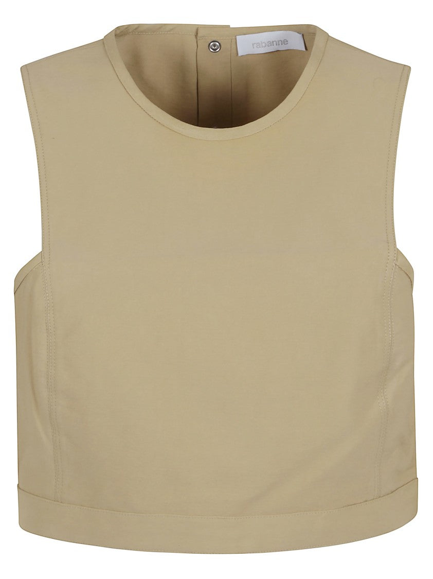 Paco Rabanne Cropped Viscose Twill Top