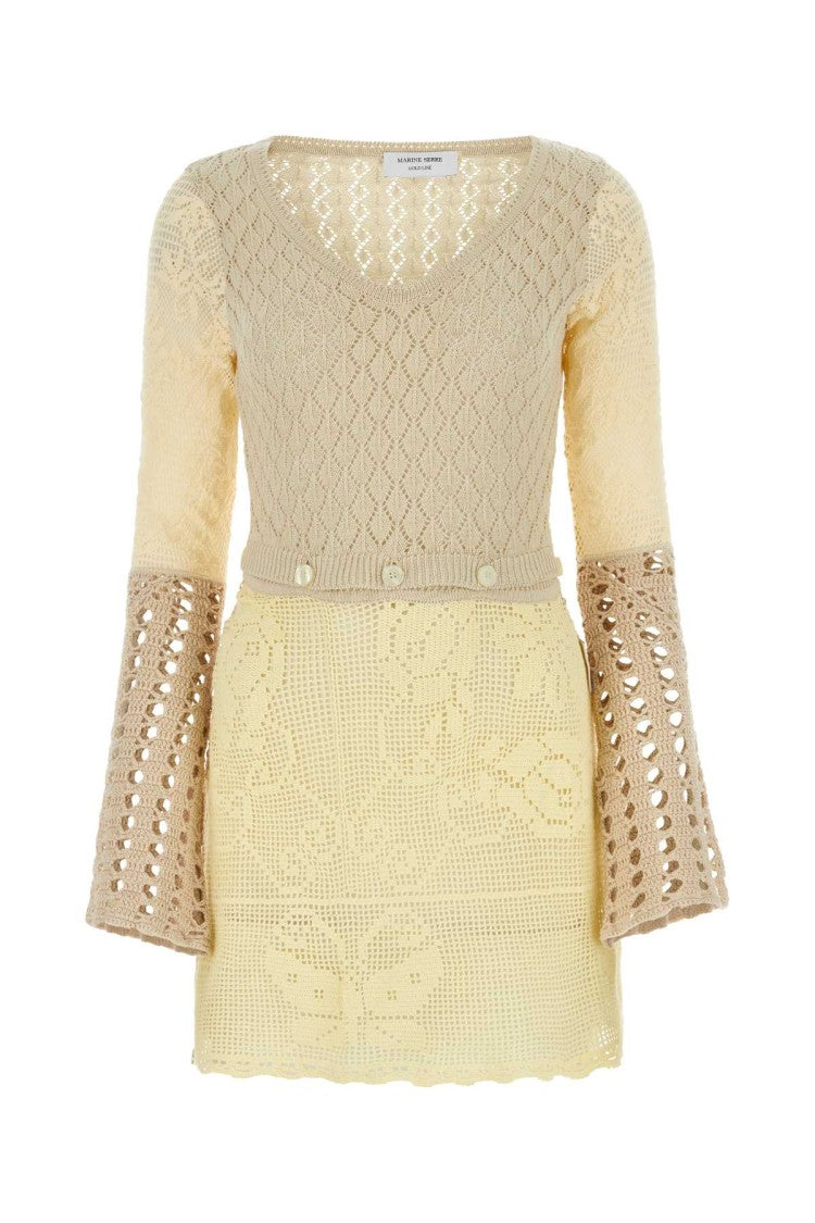 Marine Serre Multicolor Crochet Mini Dress