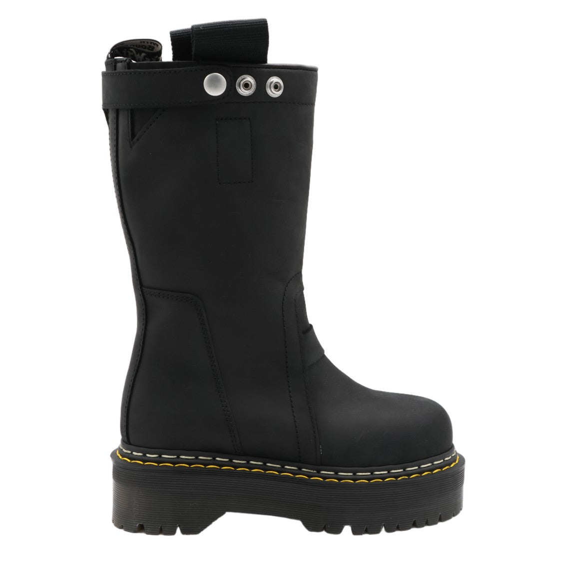 Dr. Martens X Rick Owens Matte Black Silver Snap Platform Boots