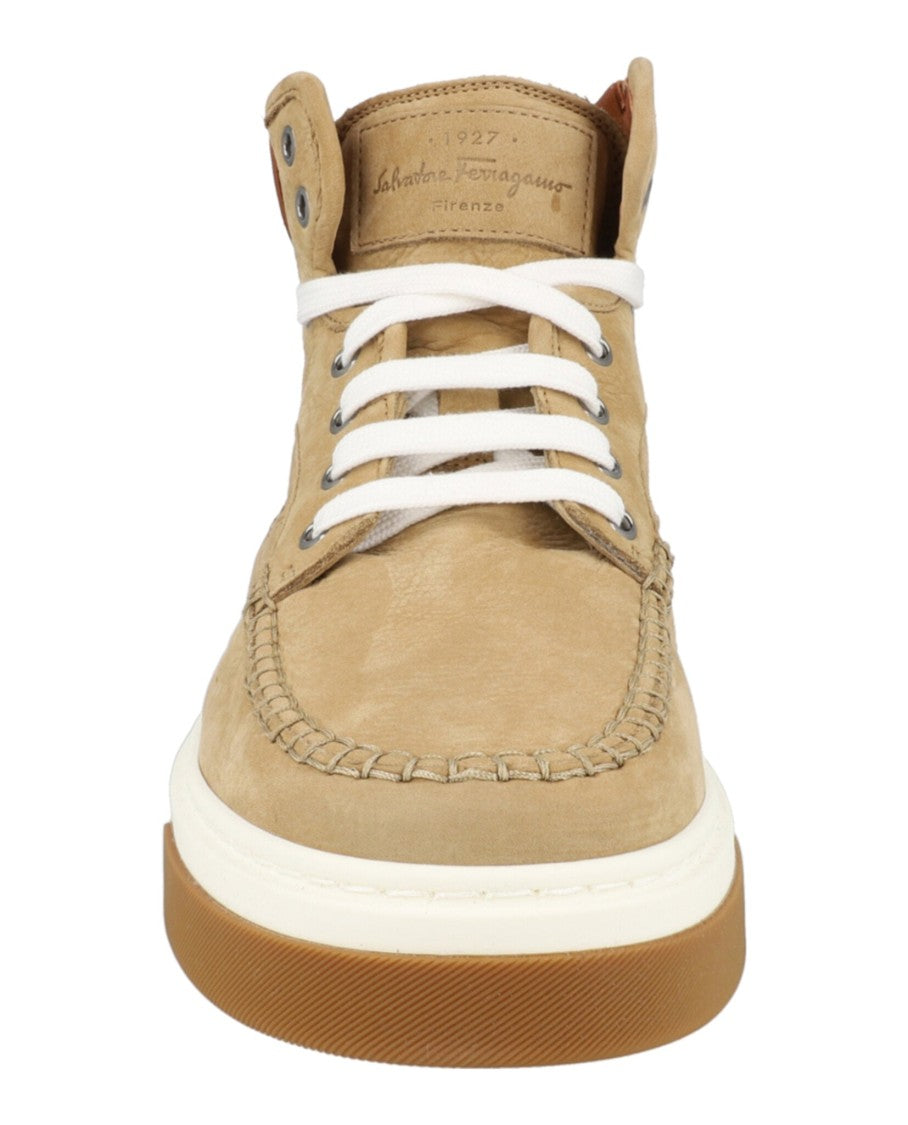 Ferragamo Cassina Suede High-Top Sneakers