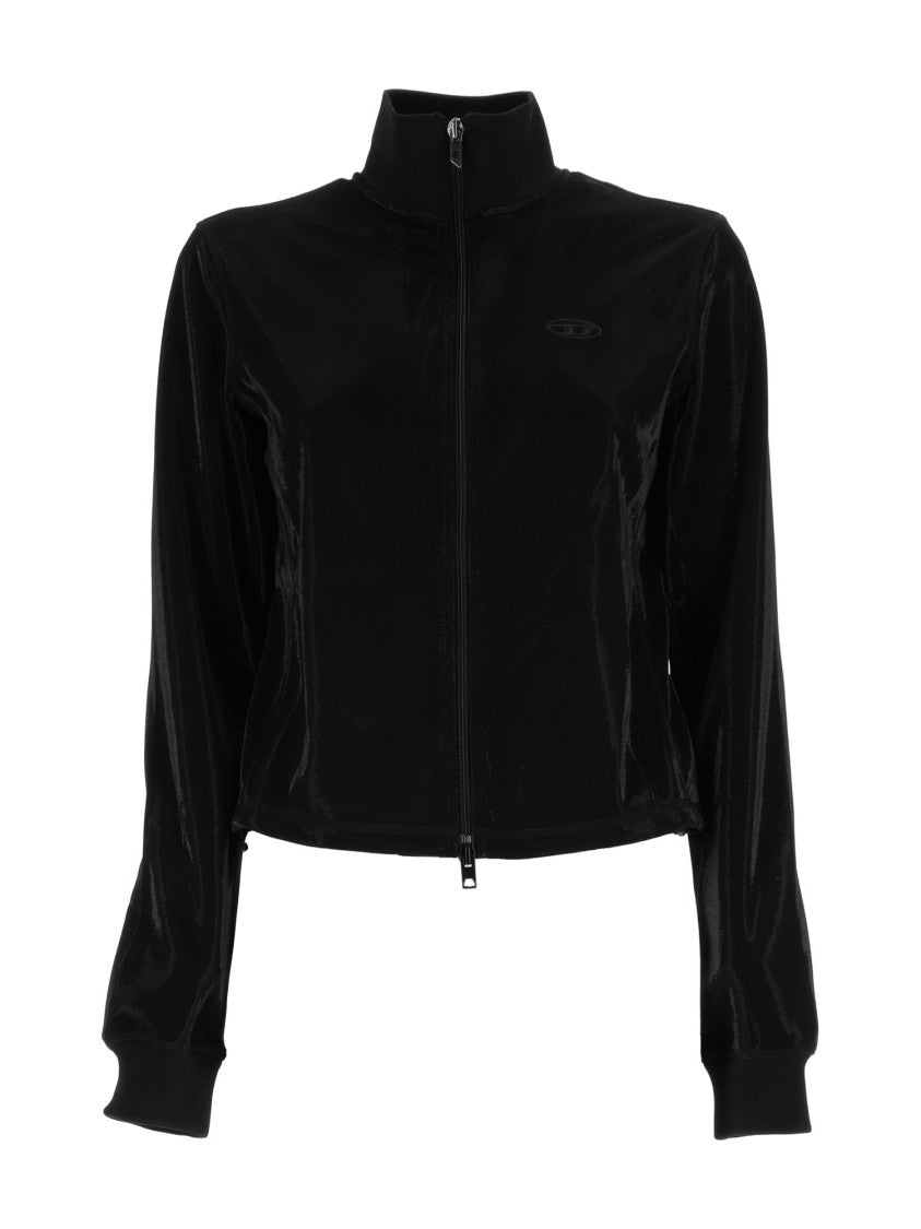 Diesel Cropped High-Collar Zip-Through Knit