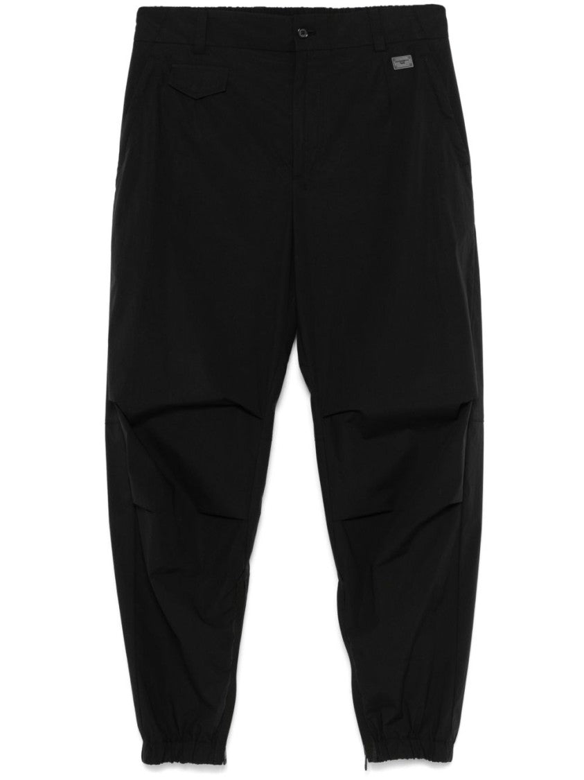 Dolce & Gabbana Black Tapered Trousers With Concealed Fastening