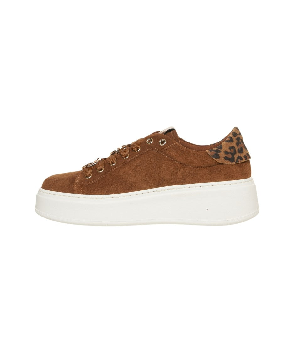 Gio+ Suede Platform Sneakers With Animal Print
