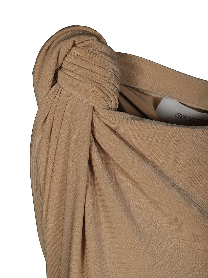Sportmax One-Shoulder Jersey Dress With Twisted Detail