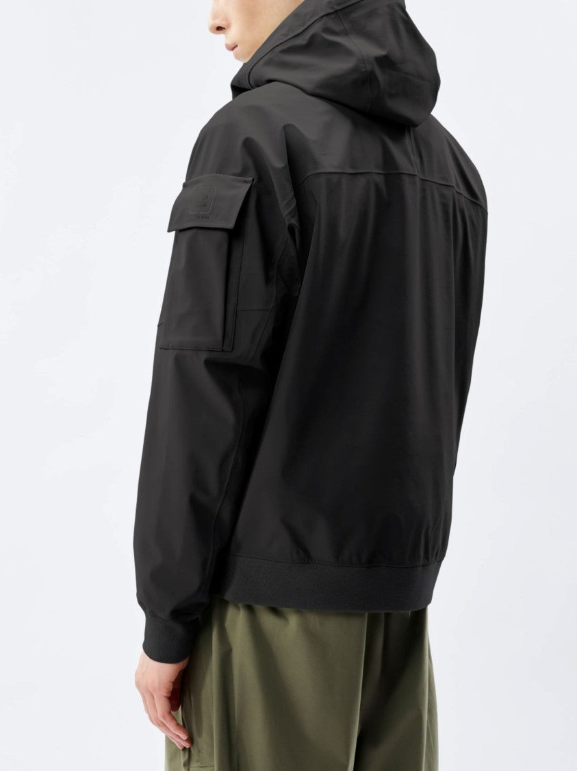 C.P. Company Matte Black Metropolis High Collar Flap Pocket Jacket