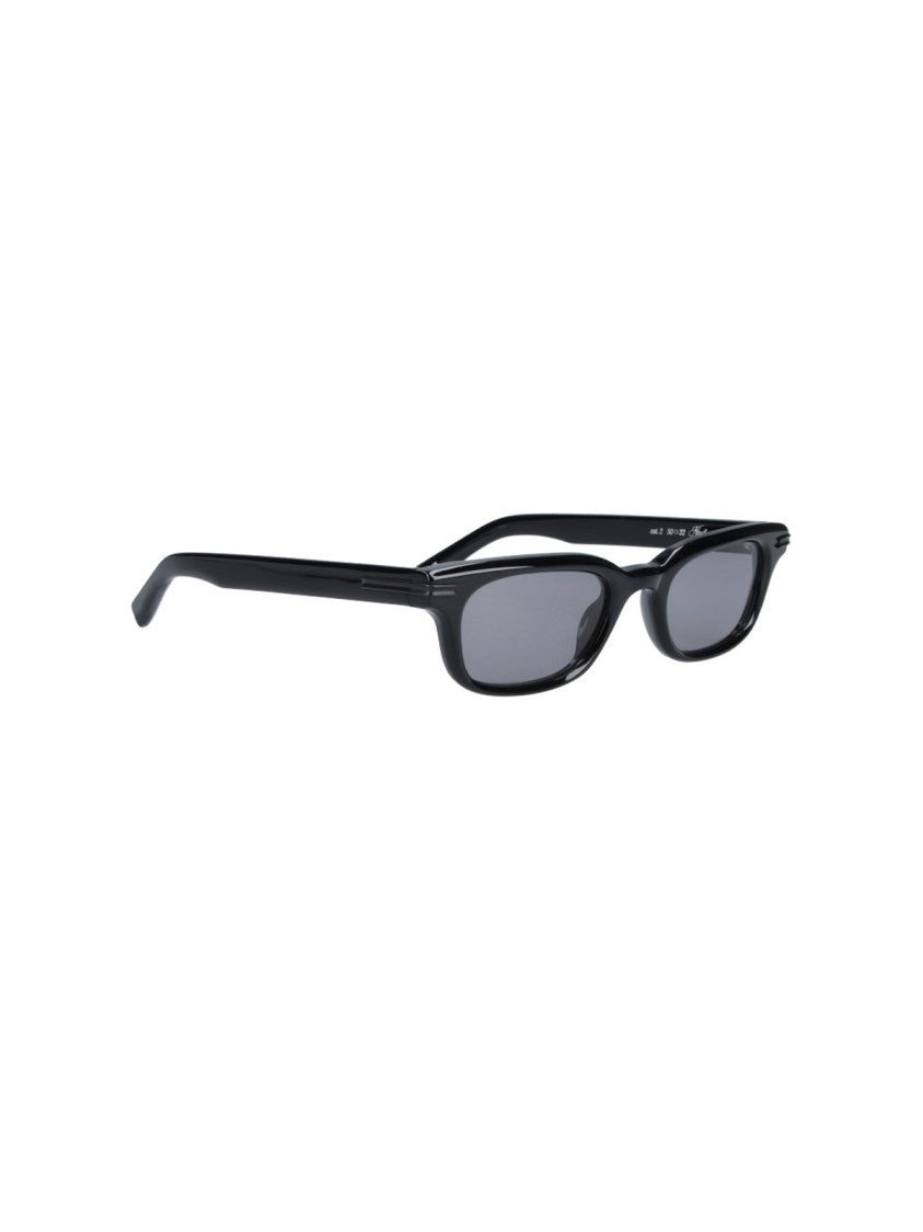 Chimi Rectangular Black Renew™ Acetate Sunglasses With Dark Polarized Lenses
