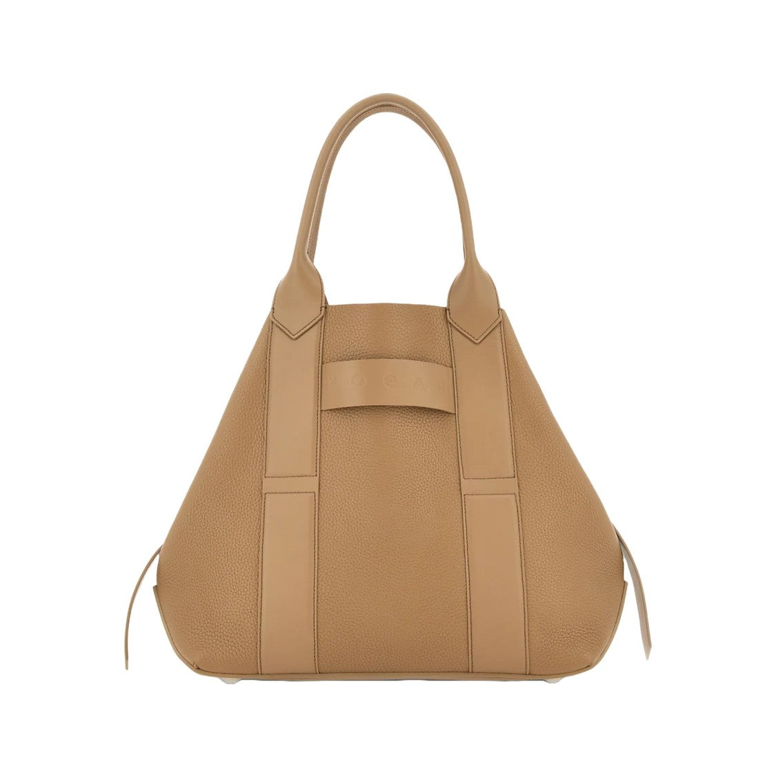 Hogan Spacious Medium Biscuit Leather Tote Bag